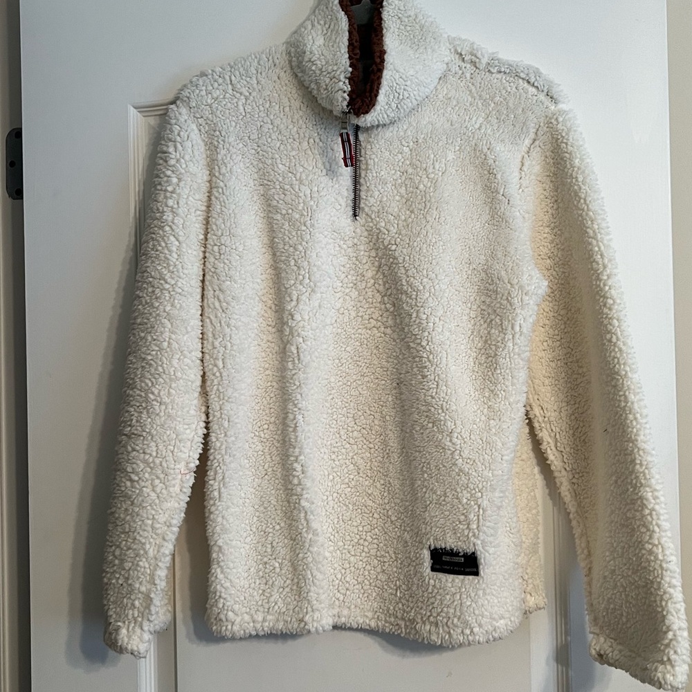 Fleece quarter zip fuzzy pullover